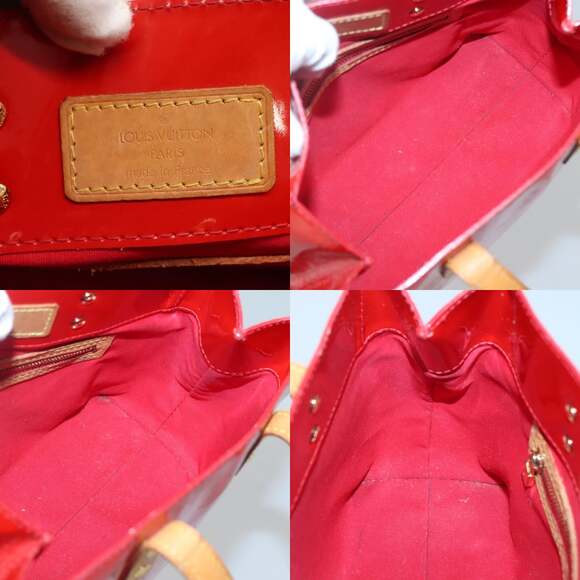 LOUIS VUITTON Monogram Vernis Reade PM Hand Bag Red Rouge M91088 - Picture 11 of 12